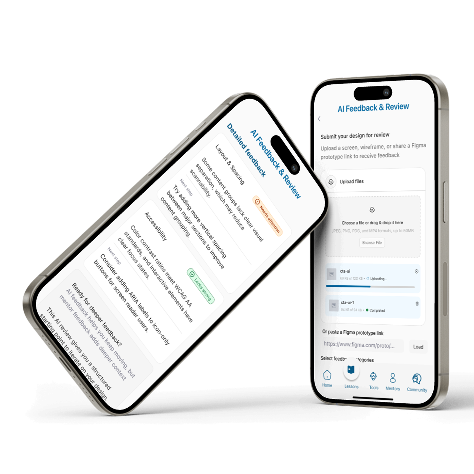 DesignED AI feedback review screen