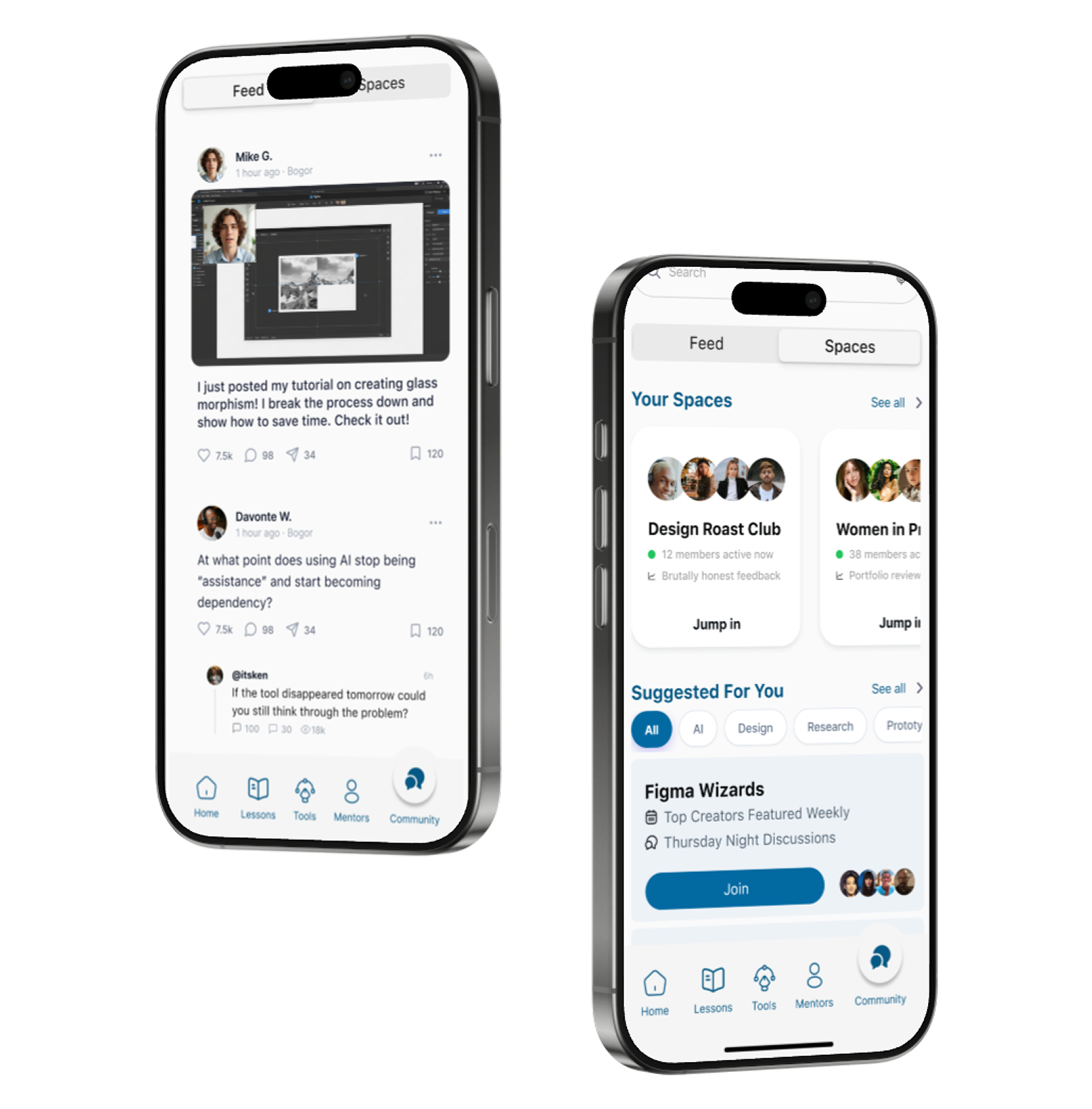 DesignED community and collaboration screen