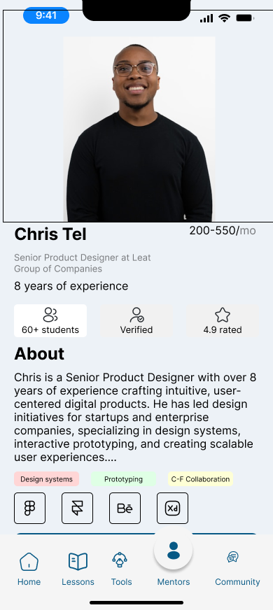 Early DesignED mentor directory iteration