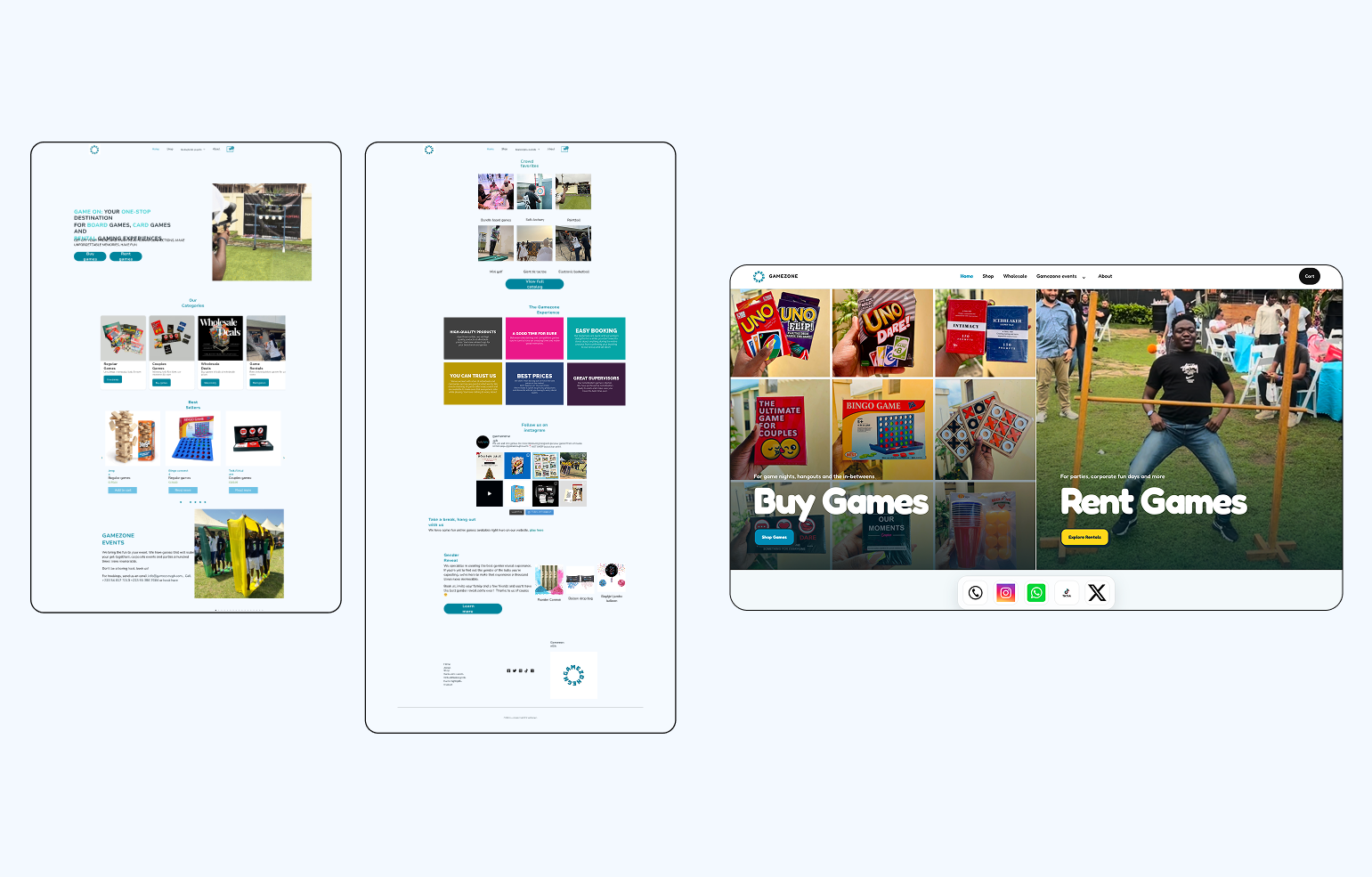 Gamezone homepage before and after the redesign